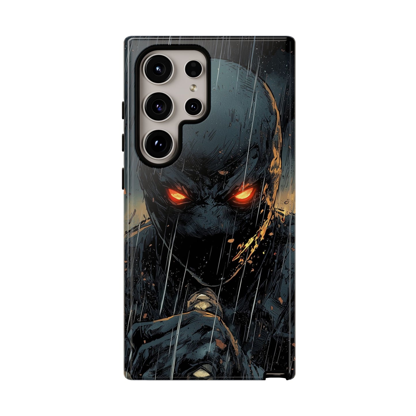 Shadowblade Vengeance | Dark Comic Assassin in the Rain Phone Case for iPhone, Samsung & Pixel