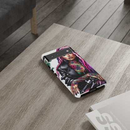Neon Rebel – Vibrant Biker Queen Mobile Cover