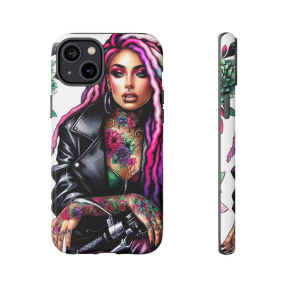 Neon Rebel – Vibrant Biker Queen Mobile Cover