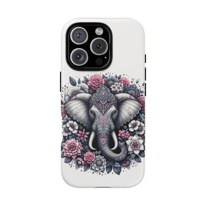 Ornate Floral Elephant Mobile Cover – Elegant Bohemian Art