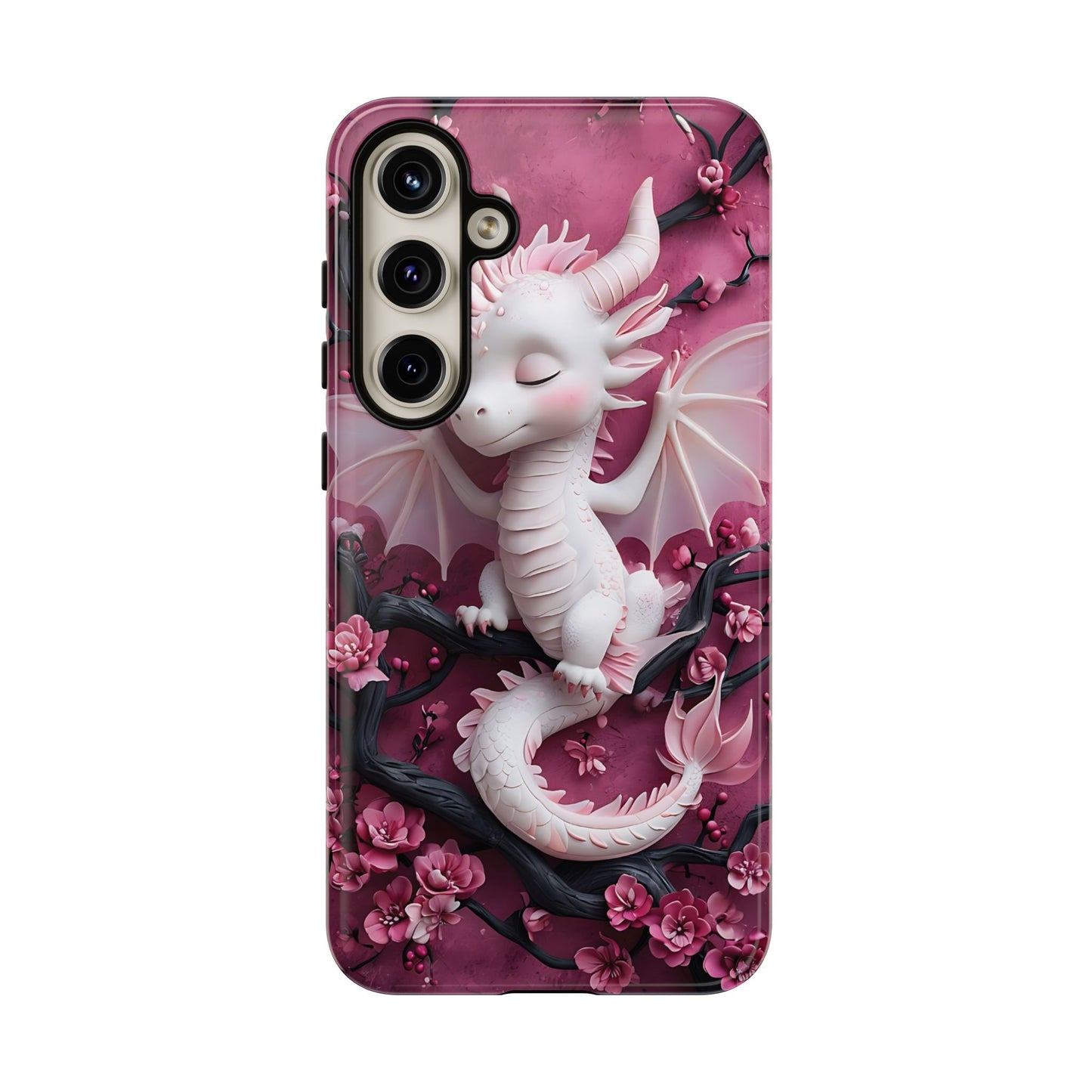 Whimsical 3D Relief Artwork Of A Cute Dragon phone case design