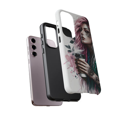 Boho Rebel – Vibrant Dreadlocks & Tattooed Coffee Lover Mobile Cover