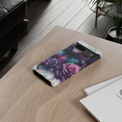 Mystic Bloom – Vibrant Butterfly & Rose Art Mobile Cover