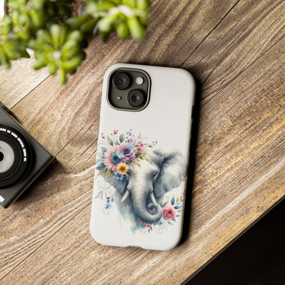 Floral Elephant Mobile Cover – Elegant Watercolor Art