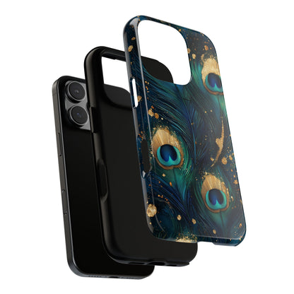 Elegant Peacock Feather Luxe Phone Case for iPhone, Samsung & Google Pixel