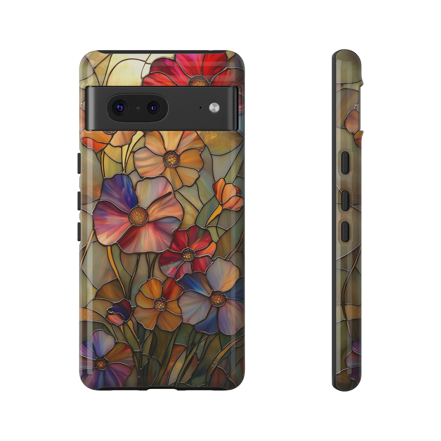Whispers of Spring – Stained Glass Wildflower Phone Case for iPhone, Samsung & Pixel