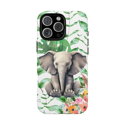 Cute Baby Elephant Mobile Cover – Floral & Tropical Aesthetic