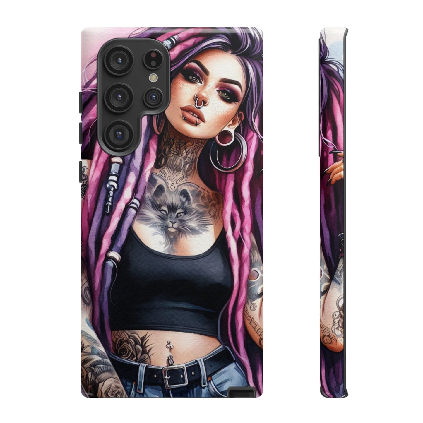 Tattooed Rebel – Gothic Cat Spirit Mobile Cover