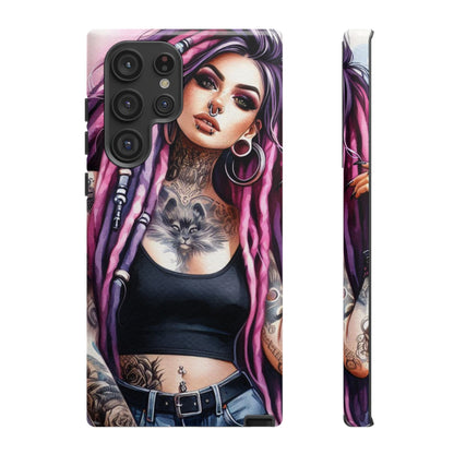 Tattooed Rebel – Gothic Cat Spirit Mobile Cover