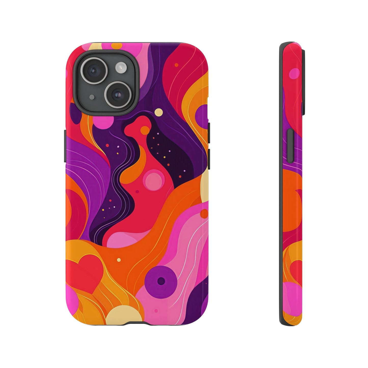 Love Vibes – Retro Abstract Groove Phone Case for iPhone, Google Pixel, Samsung