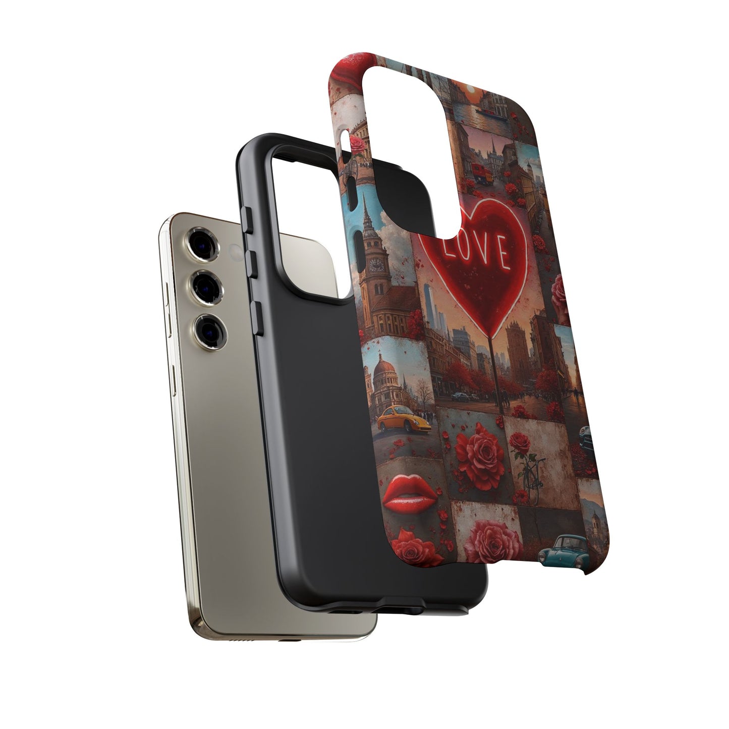 Neon Love Heart & Rose Phone Case