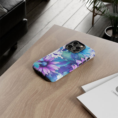 Dreamy Blue & Purple Floral Watercolor Mobile Case