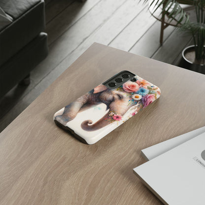 Joyful Floral Elephant Mobile Cover – Whimsical Watercolor Art