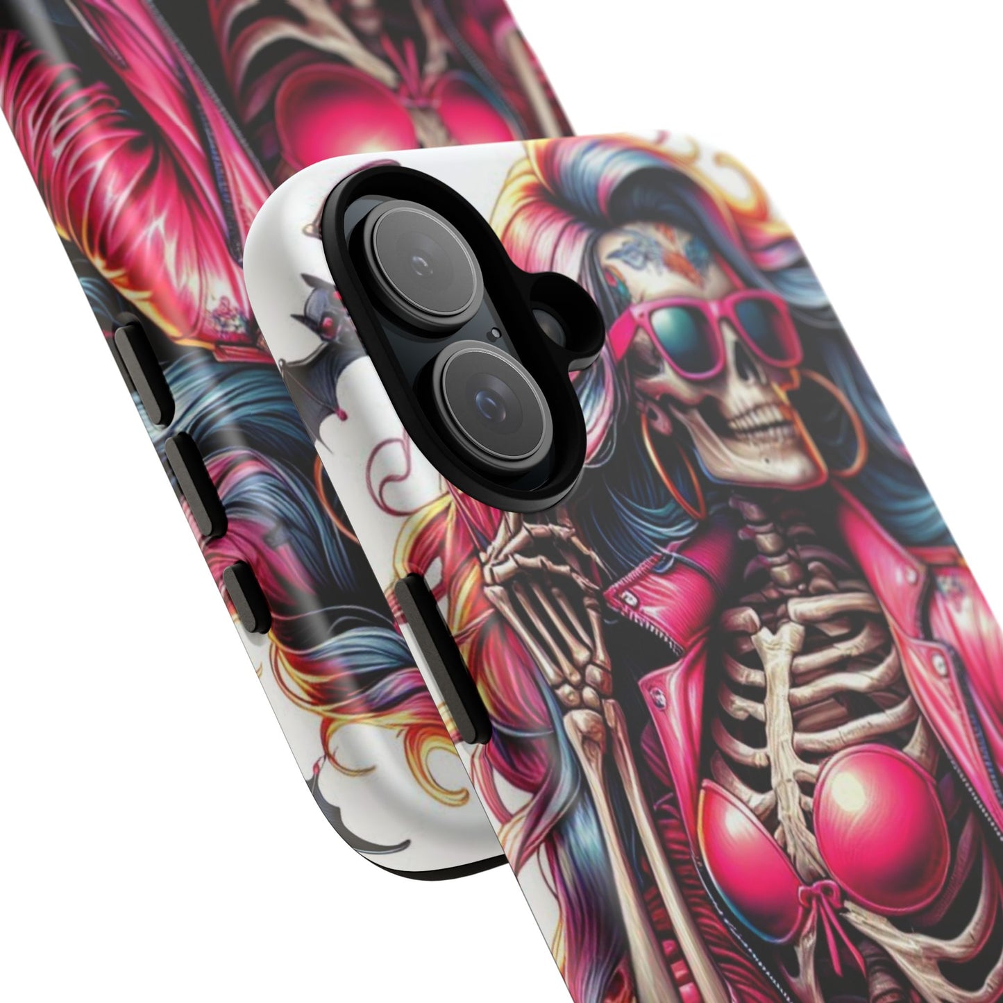 Neon Bones – Retro Skeleton & Vibrant Punk Aesthetic Mobile Cover