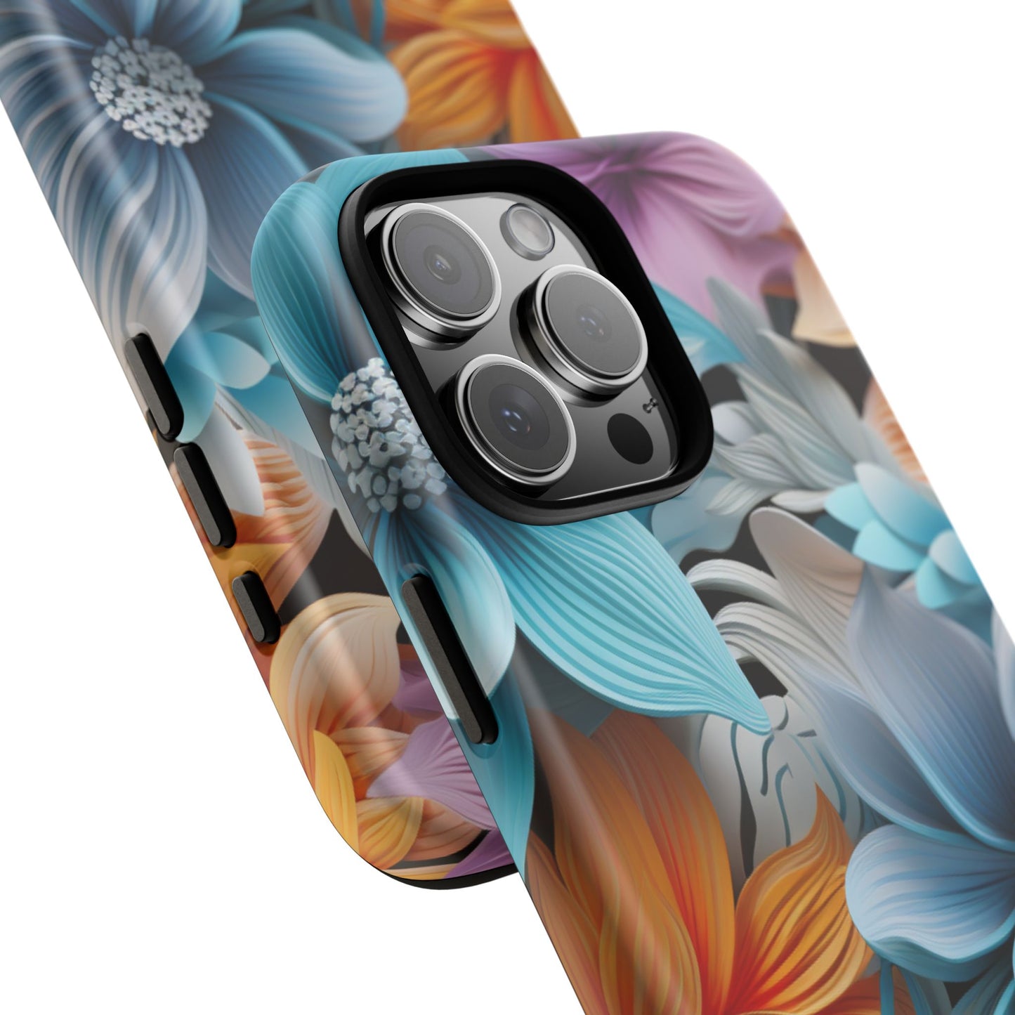 Elegant 3D Floral Bloom Mobile Case – Vivid & Artistic