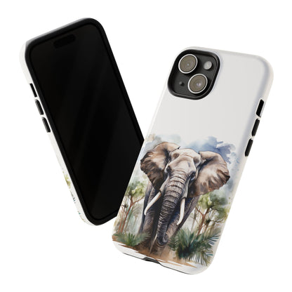 Majestic Watercolor Elephant Mobile Cover – Artistic Wildlife Design