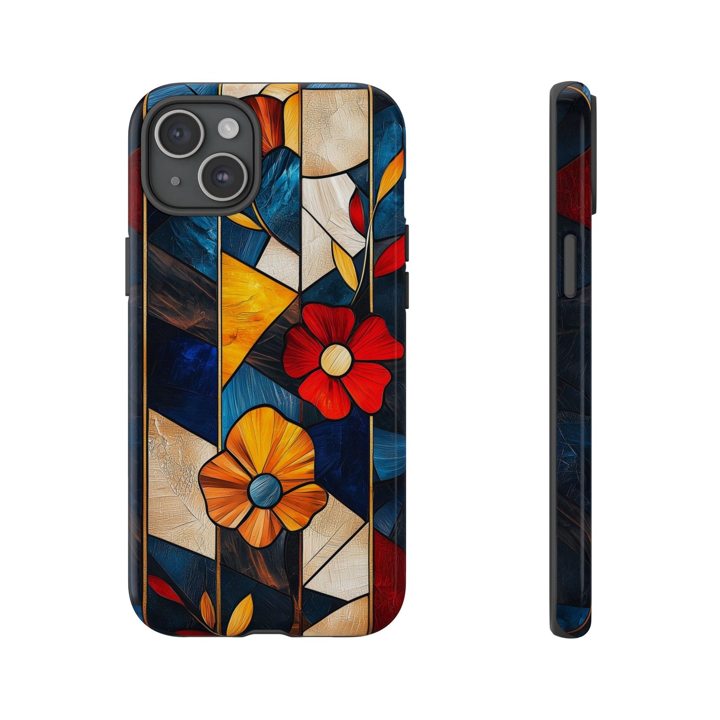 Bloomlines – Geometric Floral Stained Glass Phone Case for iPhone, Samsung & Pixel