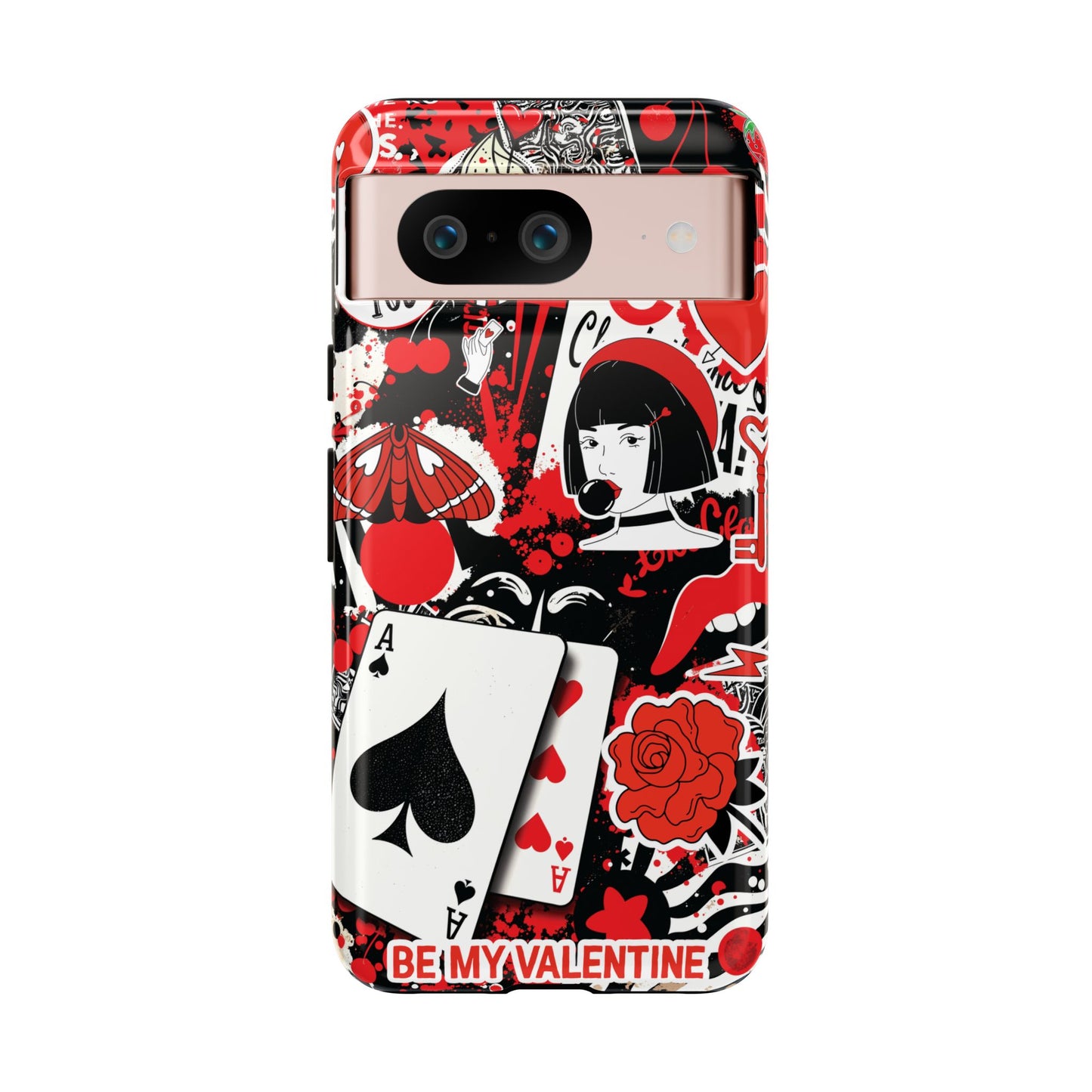 Bold Red & Black Ace Card Phone Case