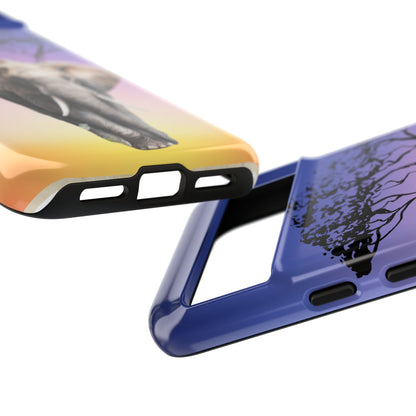 Surreal Elephant Tree Mobile Cover – Dreamy Sunset Fantasy