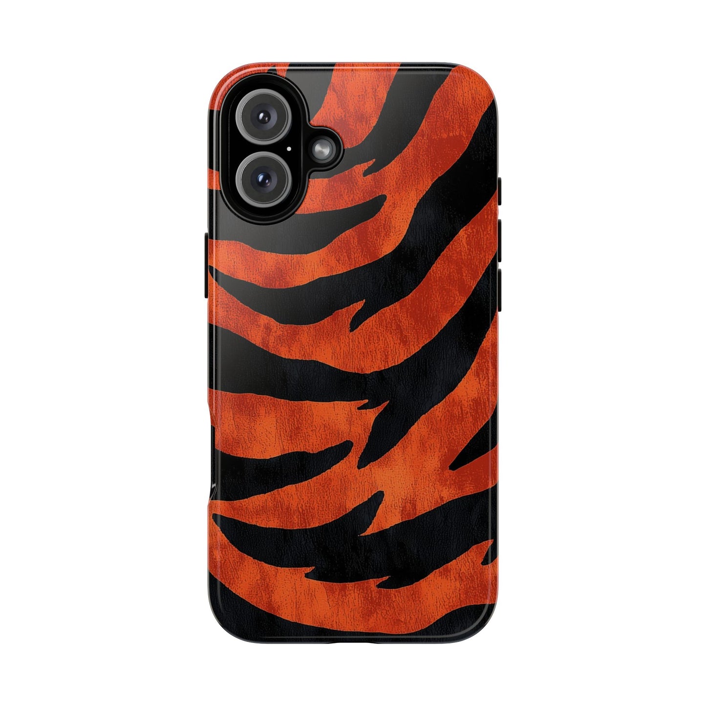 Fiery Orange & Black Tiger Stripes Phone Case for iPhone, Samsung & Google Pixel