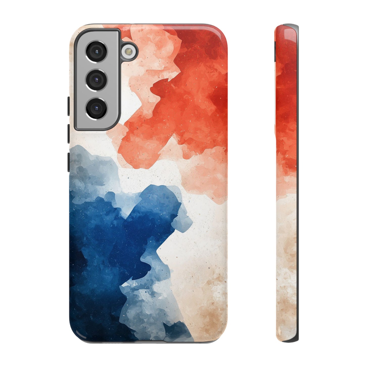 Crimson & Cobalt – Abstract Watercolor Splash Phone Case for iPhone, Google Pixel, Samsung