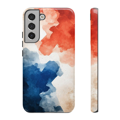 Crimson & Cobalt – Abstract Watercolor Splash Phone Case for iPhone, Google Pixel, Samsung