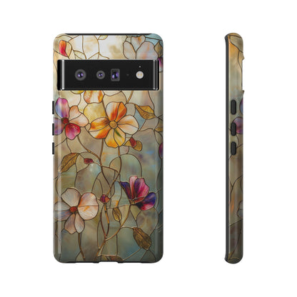 Golden Bloom – Luxe Stained Glass Floral Phone Case for iPhone, Samsung & Pixel