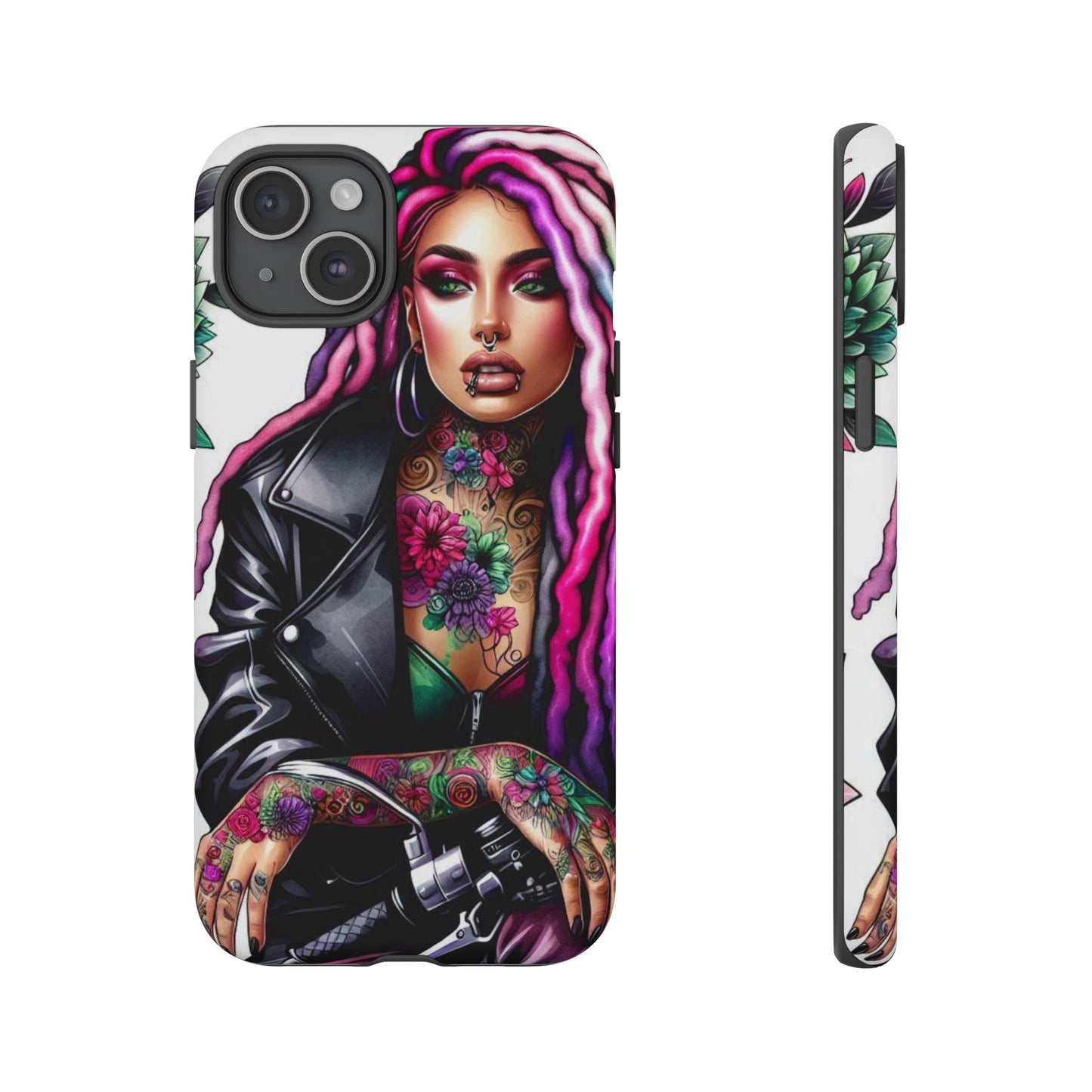 Neon Rebel – Vibrant Biker Queen Mobile Cover