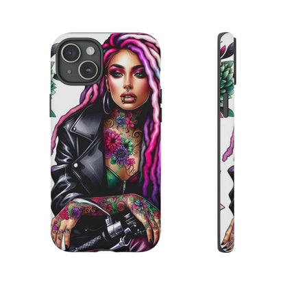 Neon Rebel – Vibrant Biker Queen Mobile Cover
