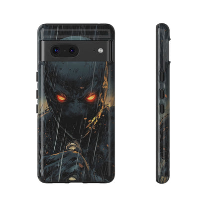 Shadowblade Vengeance | Dark Comic Assassin in the Rain Phone Case for iPhone, Samsung & Pixel