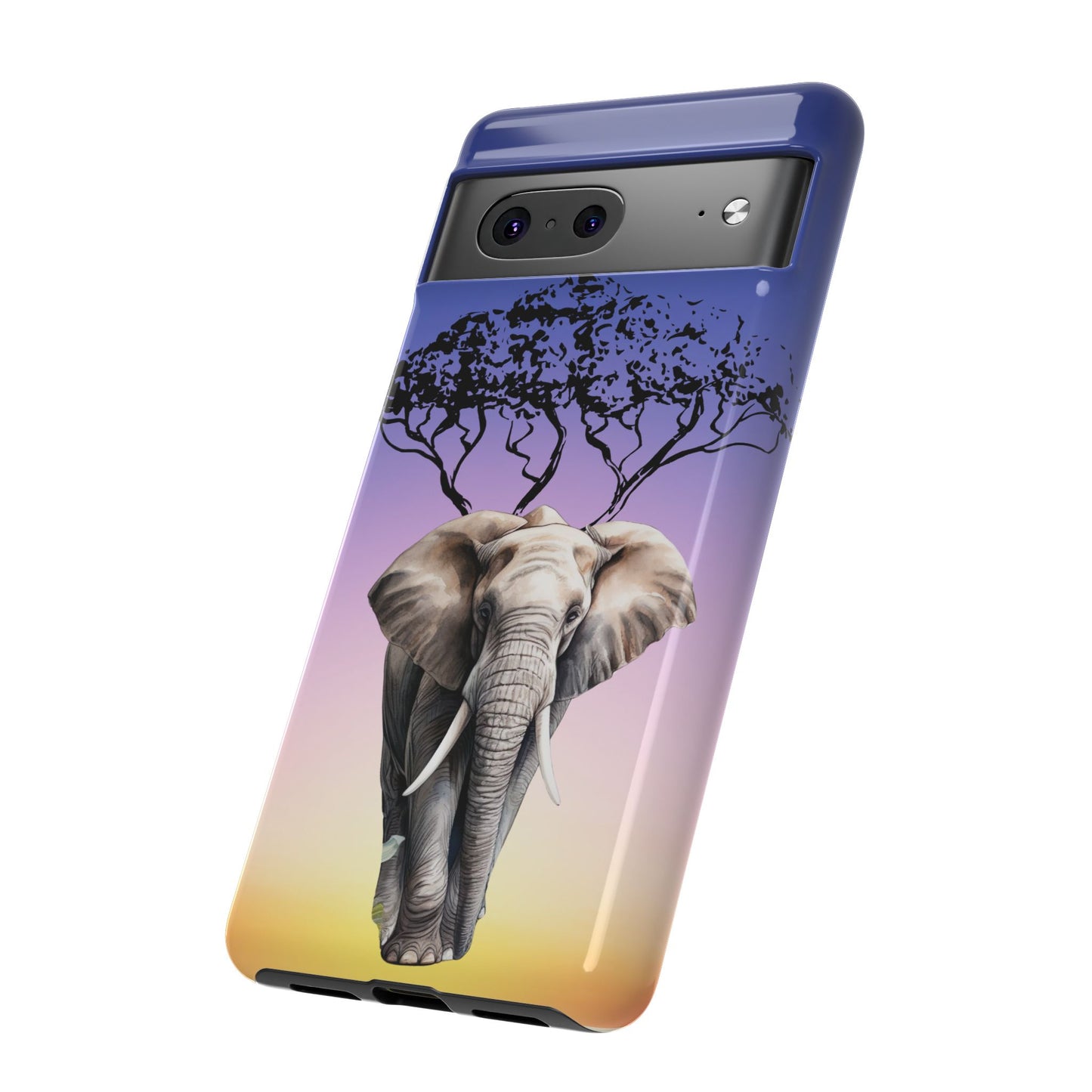 Surreal Elephant Tree Mobile Cover – Dreamy Sunset Fantasy