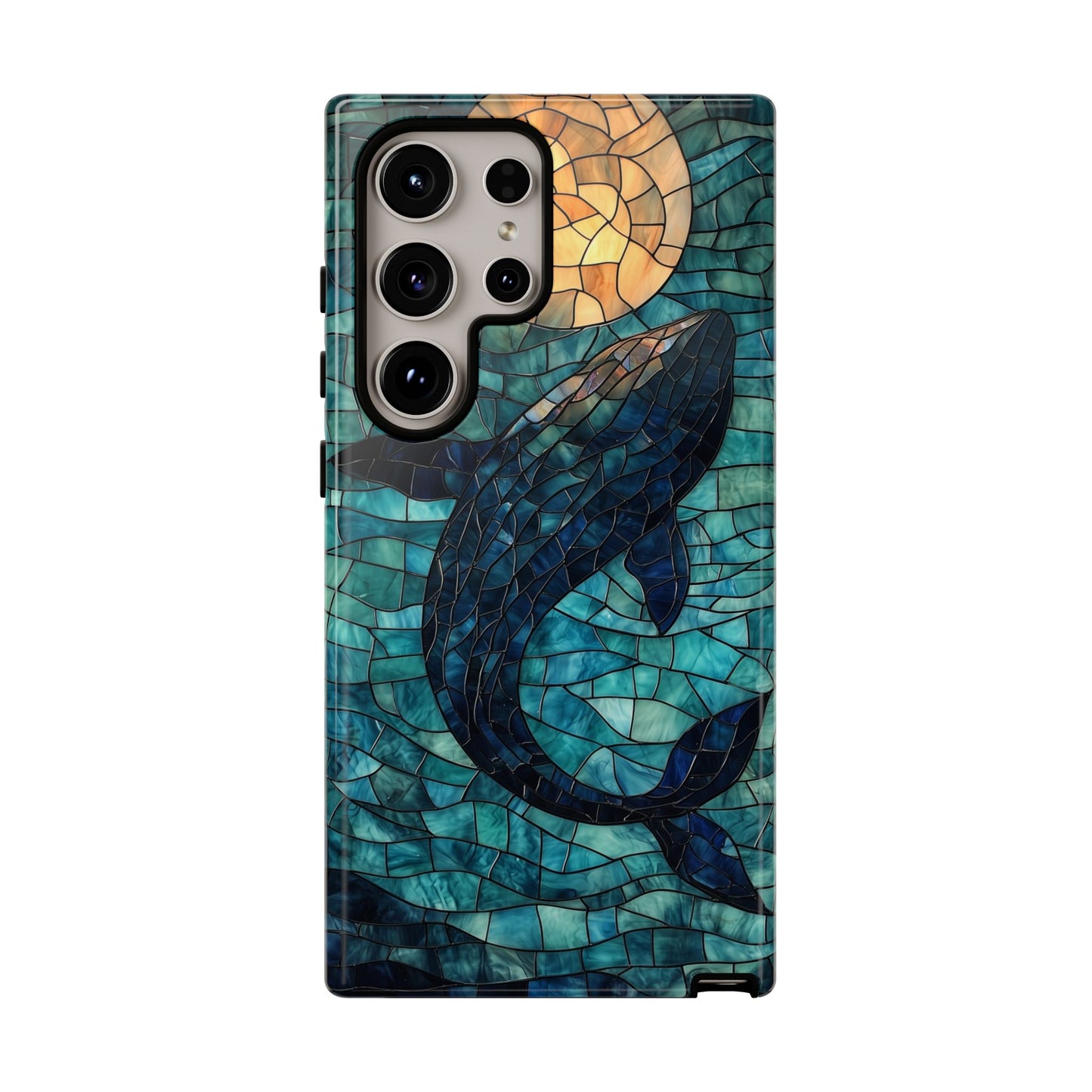 Ocean Dream – Mosaic Glass Whale Phone Case for iPhone, Samsung & Pixel