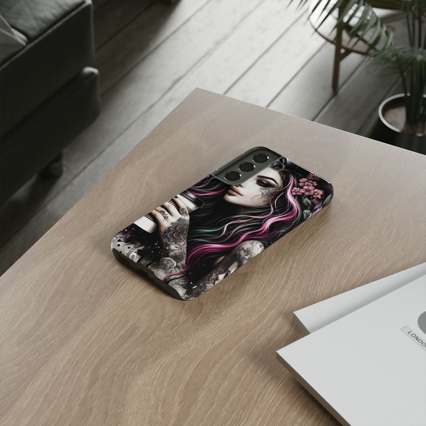 Tattooed Serenity – Gothic Coffee Lover Mobile Cover