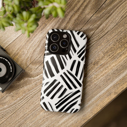Sleek Noir Striped Phone Case for iPhone, google Pixel & Samsung