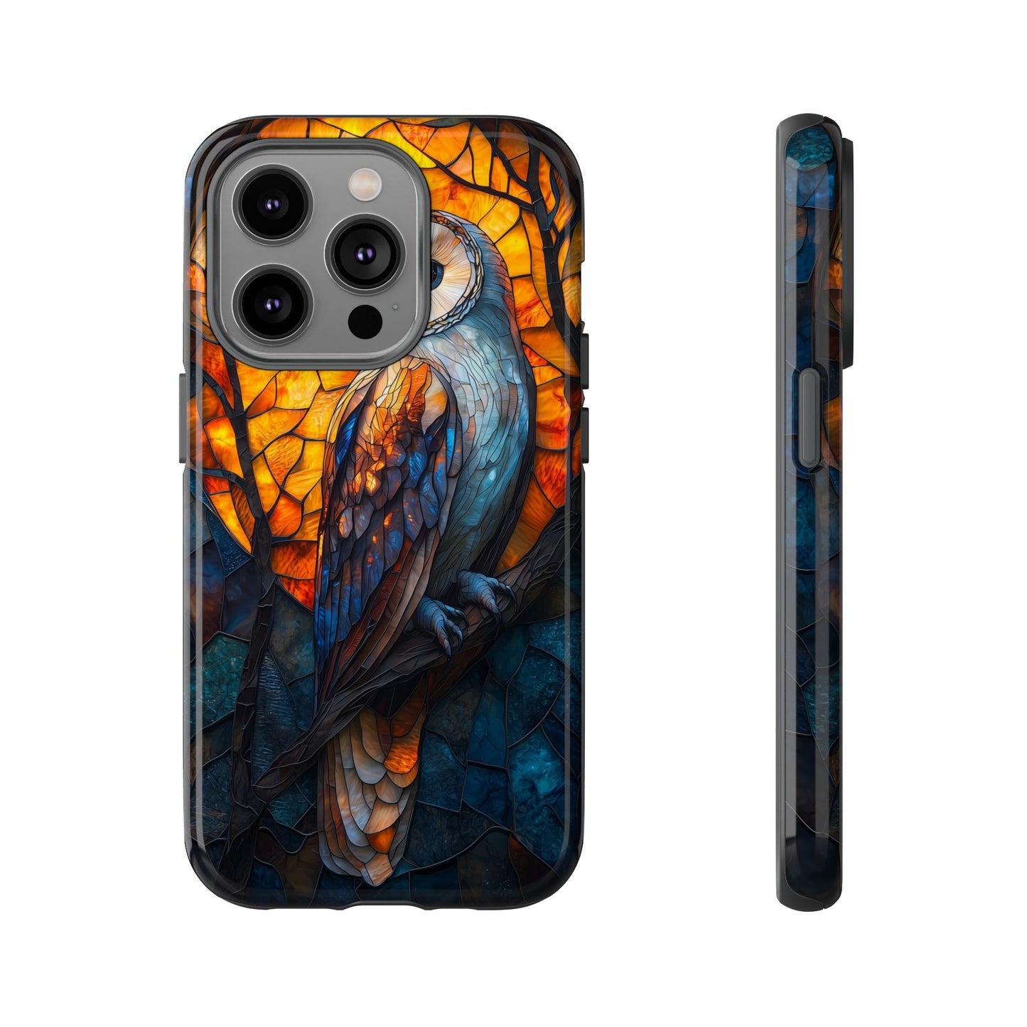 Nocturnal Wisdom – Stained Glass Owl Phone Case for iPhone, Samsung & Pixel