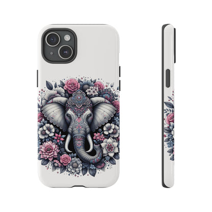 Ornate Floral Elephant Mobile Cover – Elegant Bohemian Art