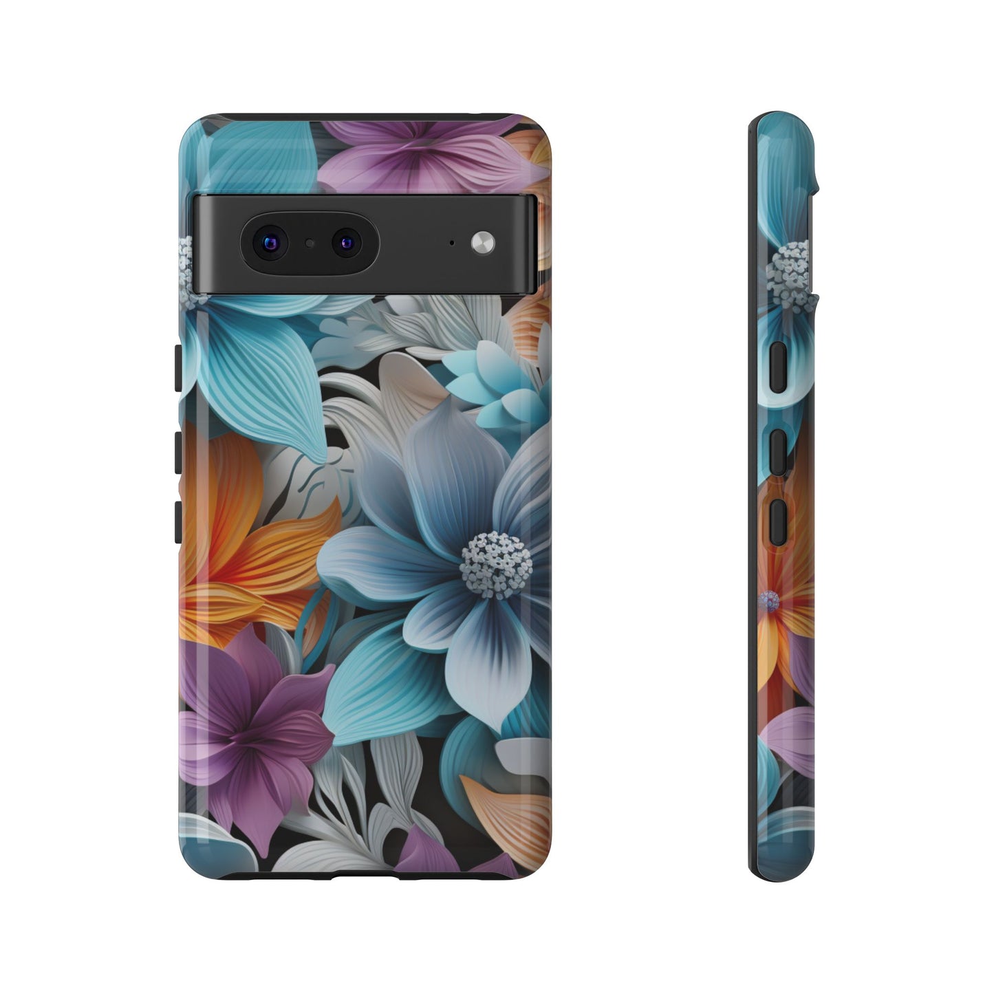 Elegant 3D Floral Bloom Mobile Case – Vivid & Artistic