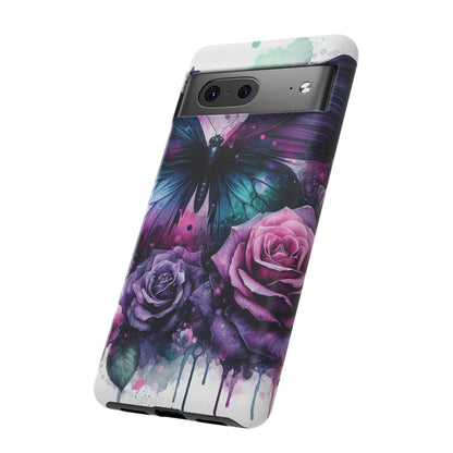 Mystic Bloom – Vibrant Butterfly & Rose Art Mobile Cover
