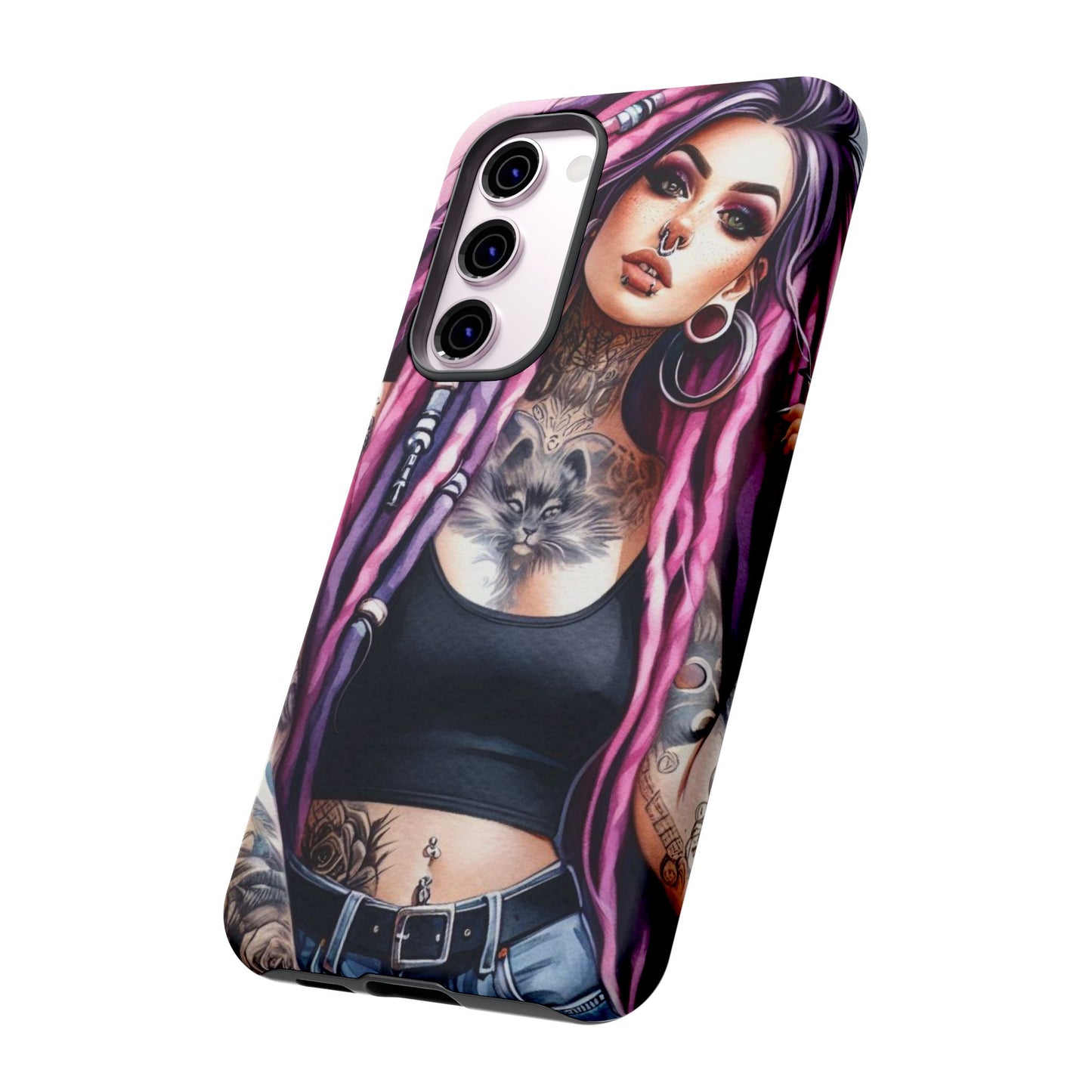 Tattooed Rebel – Gothic Cat Spirit Mobile Cover