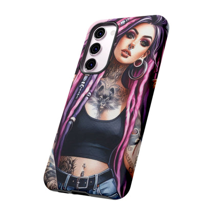 Tattooed Rebel – Gothic Cat Spirit Mobile Cover