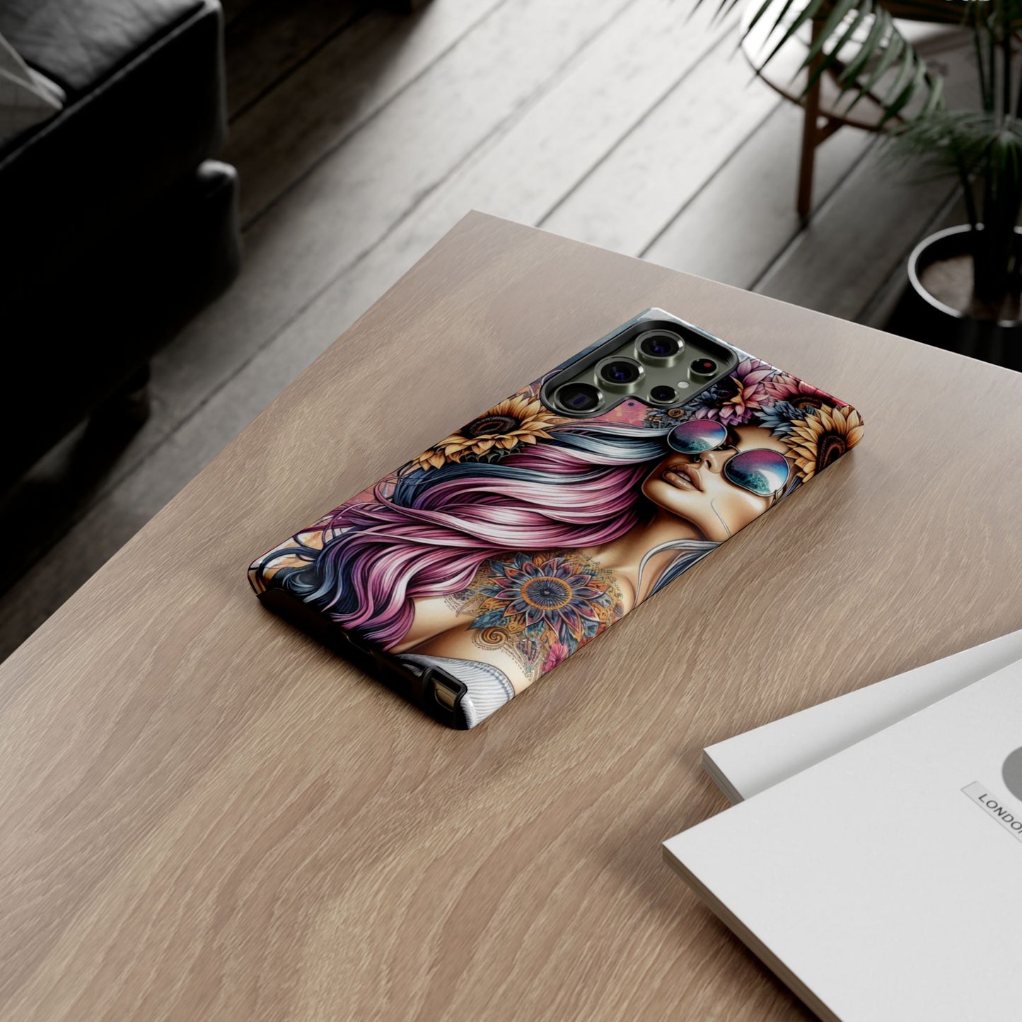 Bohemian Sunflower Queen – Retro Floral Fantasy Mobile Cover