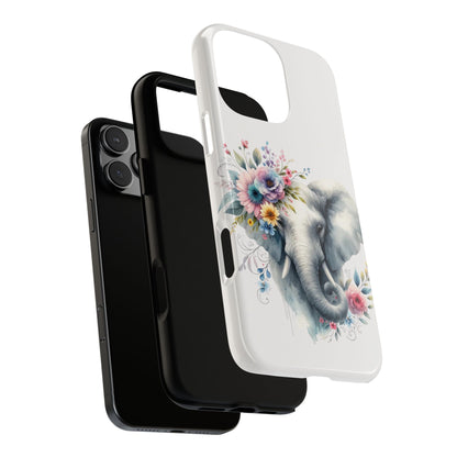 Floral Elephant Mobile Cover – Elegant Watercolor Art