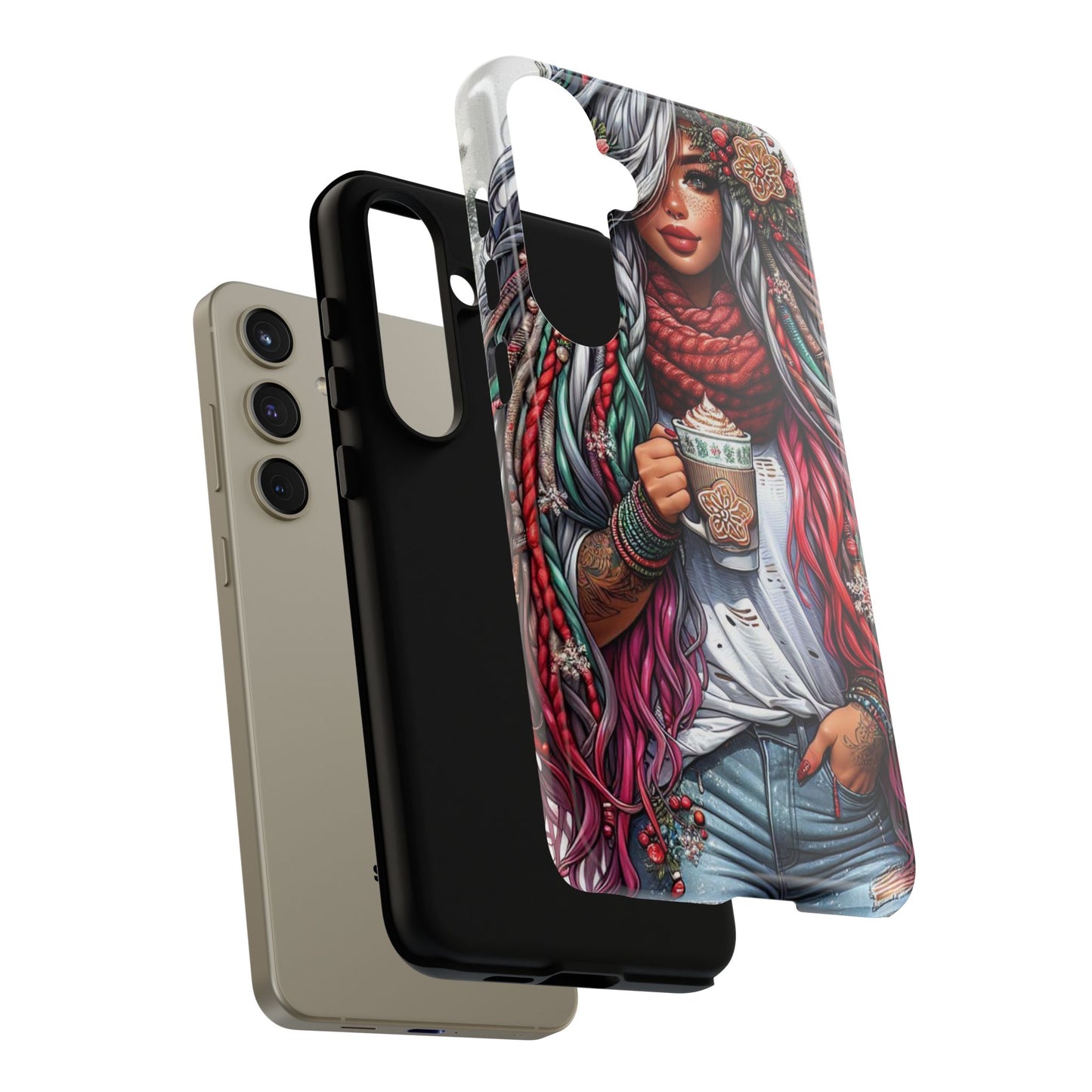 Boho Winter Queen – Cozy Dreads & Holiday Vibes Mobile Cover