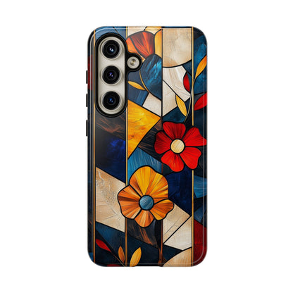 Bloomlines – Geometric Floral Stained Glass Phone Case for iPhone, Samsung & Pixel