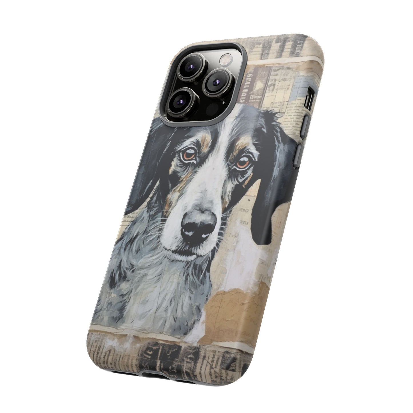 Rustic Dog Portrait – Vintage Collage Style