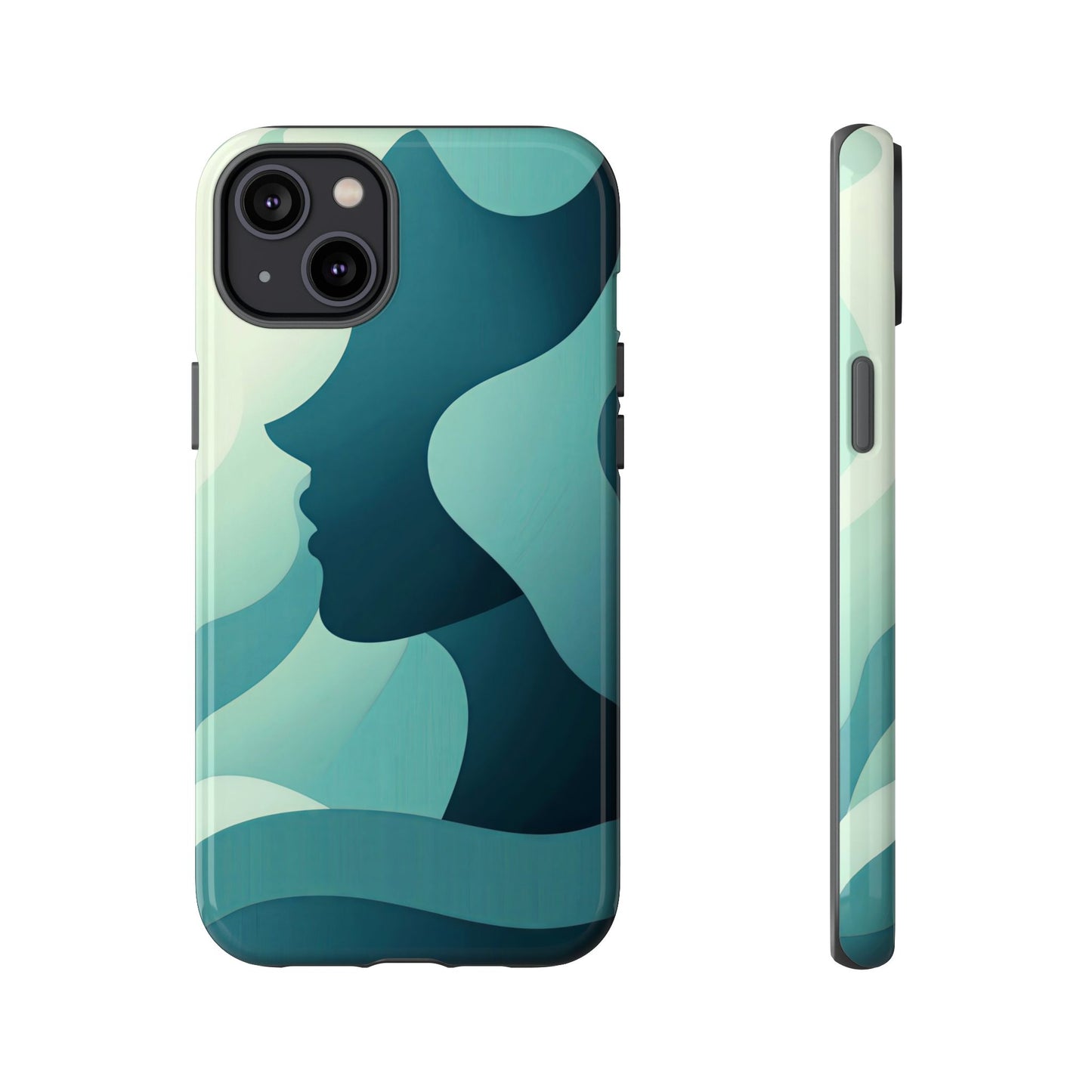 Whispers in Waves – Abstract Silhouette Phone Case for iPhone, Google Pixel, Samsung