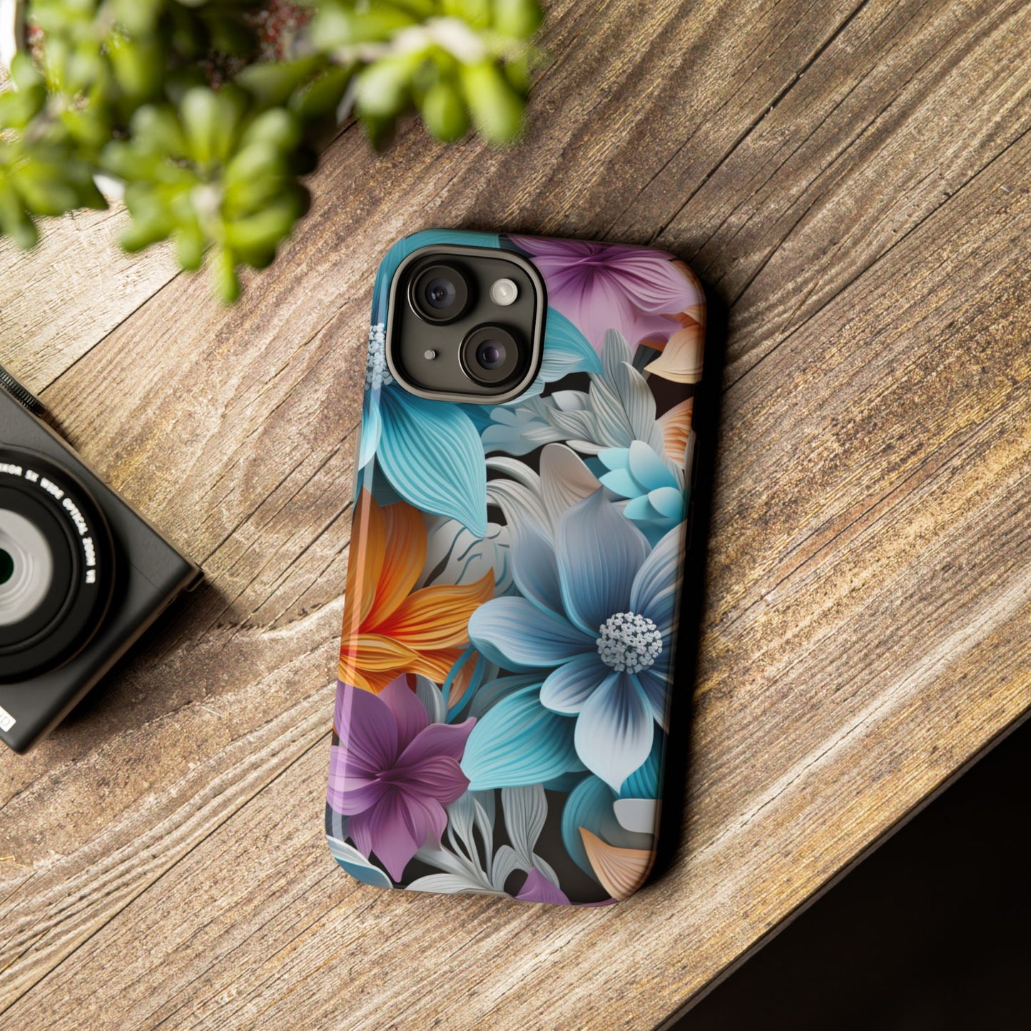 Elegant 3D Floral Bloom Mobile Case – Vivid & Artistic
