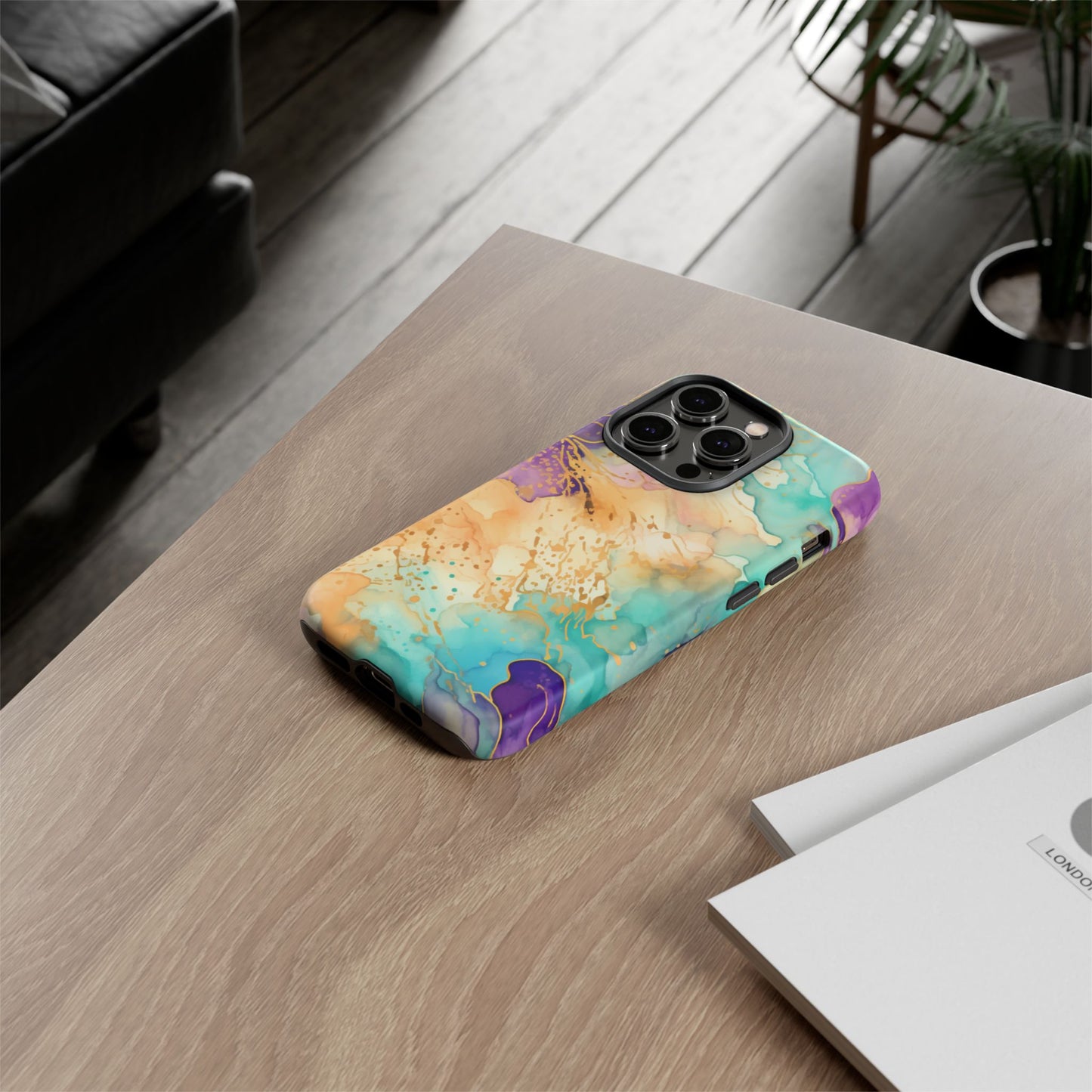 Golden Aura Abstract Watercolor Mobile Case