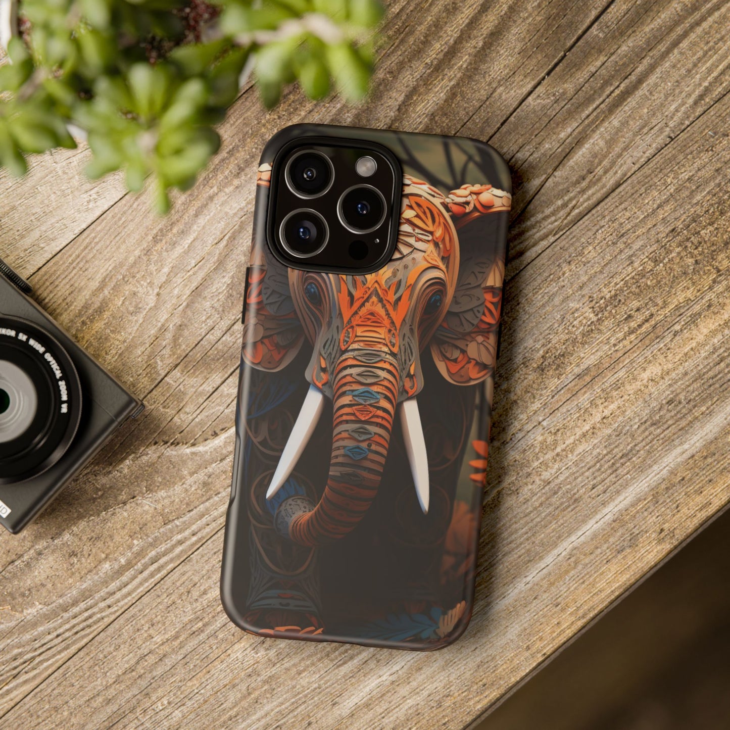 Elegant Artistic Elephant Mobile Cover – Intricate Paper-Cut Design