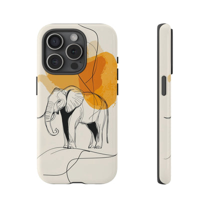 Grace in Strength: Abstract Elephant Sketch Phone Case for iPhone, Samsung & Pixel